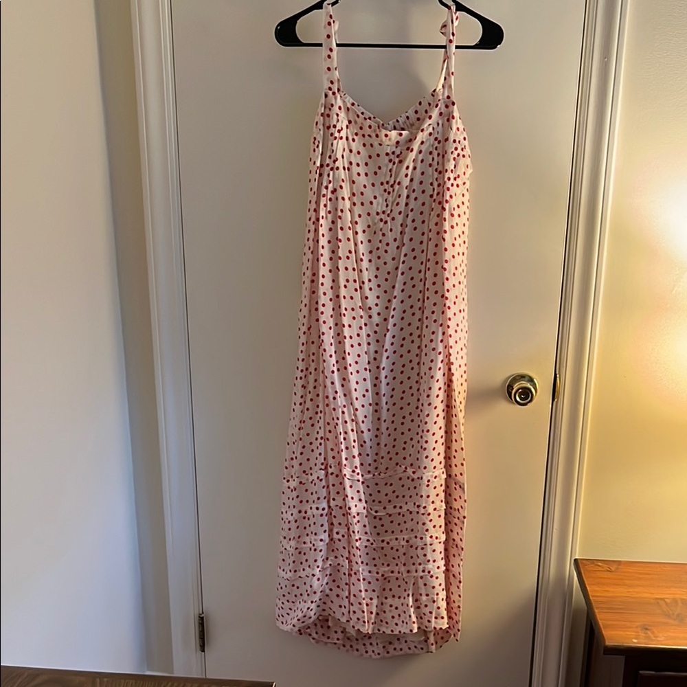J. Crew Ivory Blouse with Red Dots